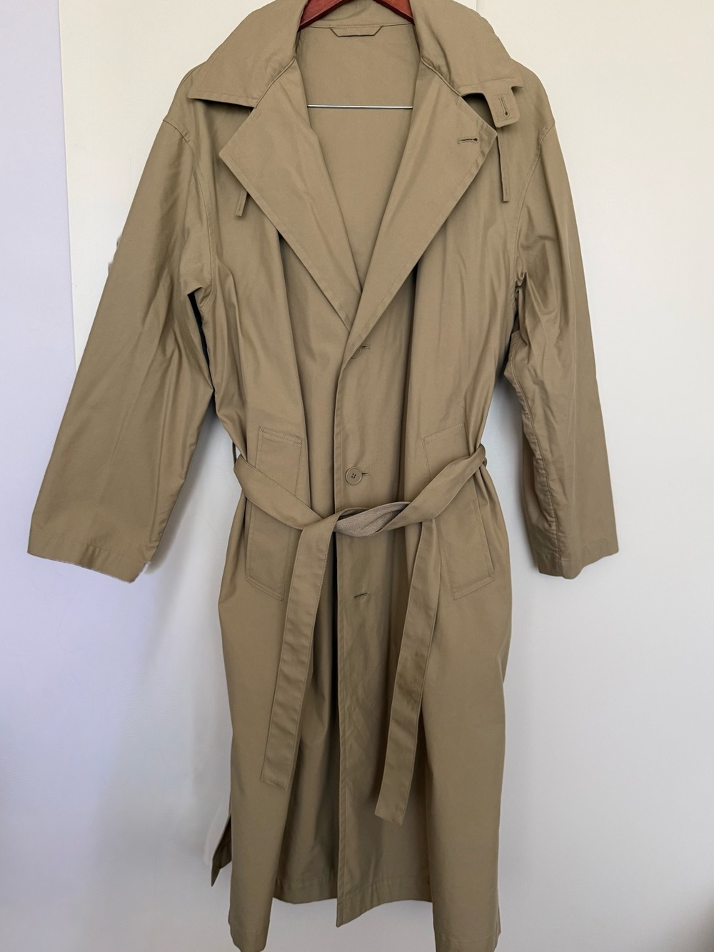 Lemaire Uniqlo U Oversized Cotton Nylon Hooded Belted Trench Coat XS (M) EUC